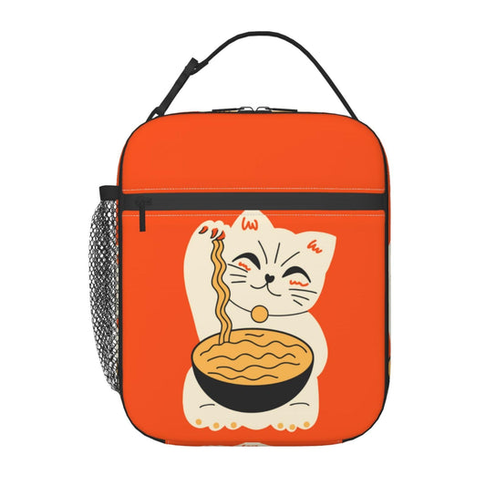 ErgoDamy ramen-themed insulated lunch box with colorful design, compact and portable for keeping meals fresh.