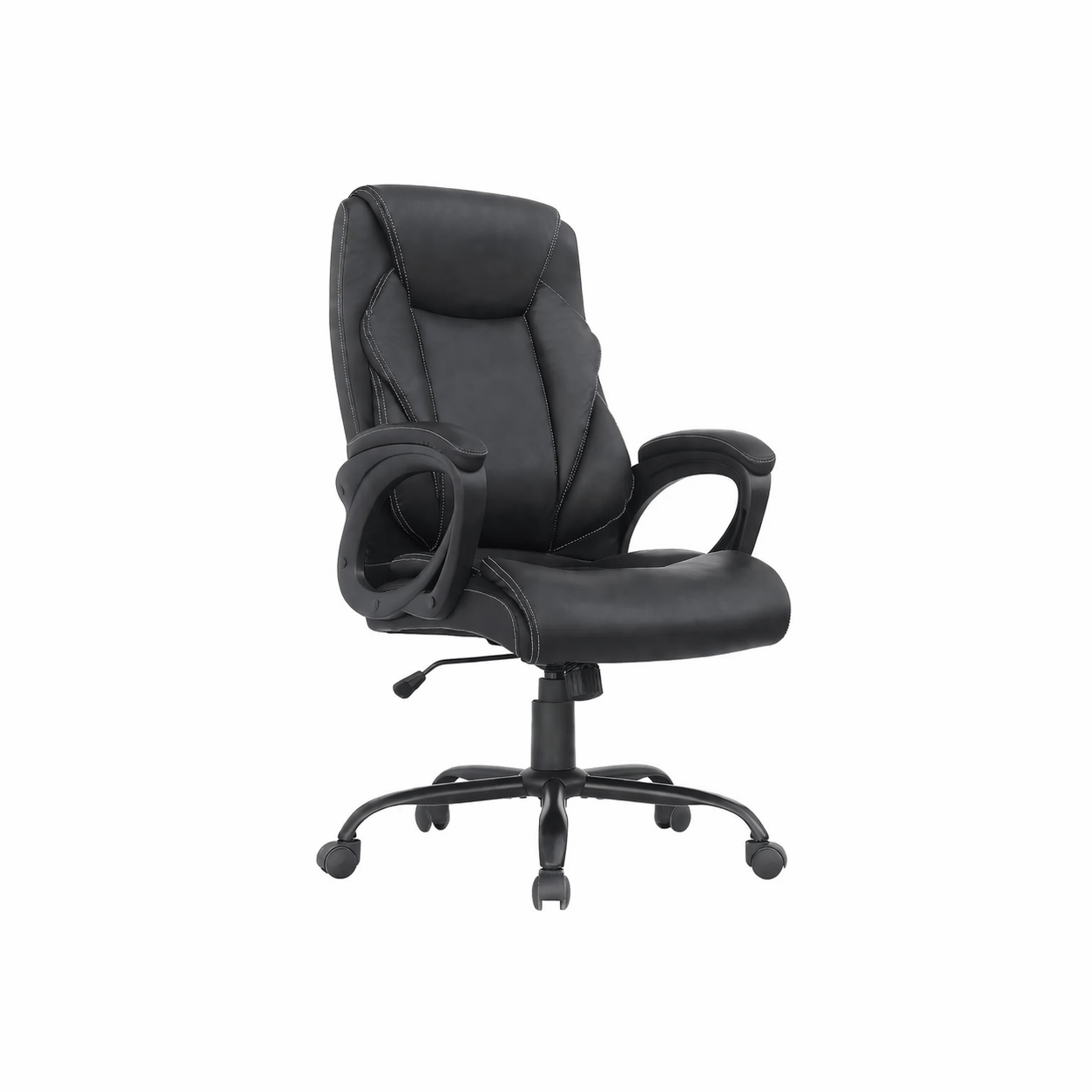 ErgoDamy Ares ergonomic office chair with PU leather upholstery, adjustable armrests and supportive backrest for comfortable seating.